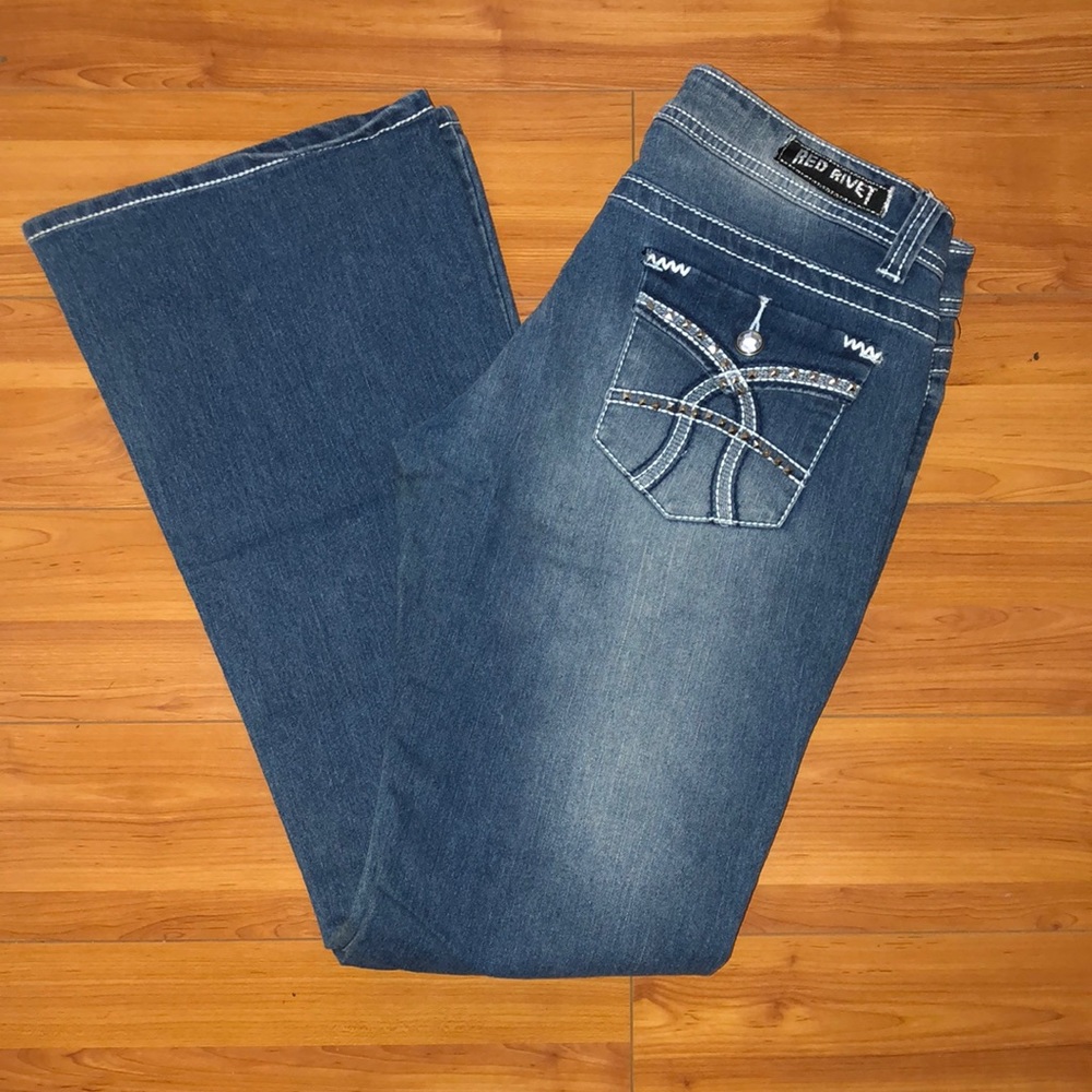 Red velvet jeans